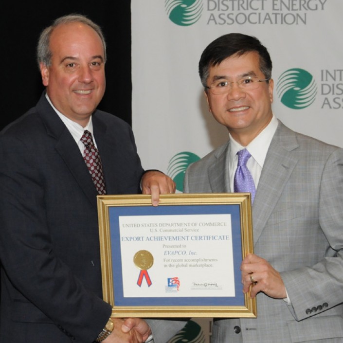 Gary Locke honors EVAPCO with Export Achievement Certificate