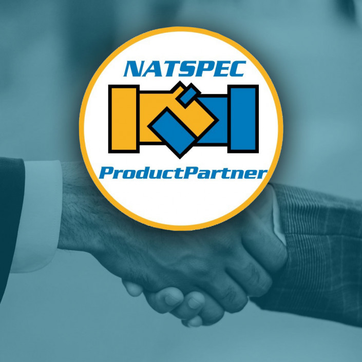 Hands Shaking with NATSPEC Product Partner Logo